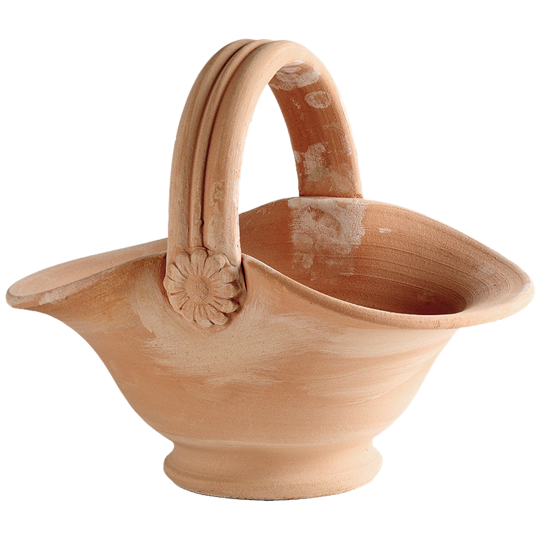 Cestino Con Fiore Terracotta Oasi | Degrea: Produzione di vasi in terracotta